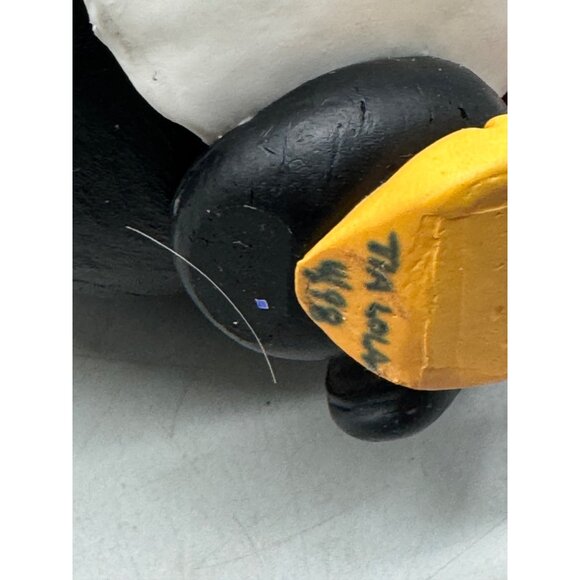 Christmas Handcrafted Clay Penguin Figurine Tia Lola 4/98 7" Tall READ - Picture 8 of 8